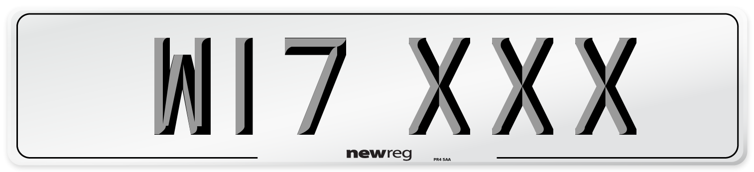 W17 XXX Number Plate from New Reg